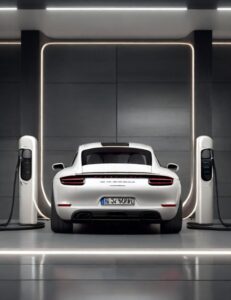 e Auto ohne Wallbox laden, Porsche