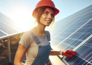 Photovoltaik anschließen Titel, Solarteurin