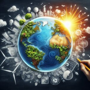 Photovoltaik anmelden, regenerative Energien, Weltkugel, umweltfreundliche Energierzeugung