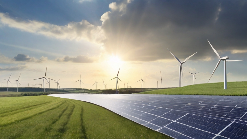 Grüne Energie Titel, PV Anlage, Windkraft-Anlage, Sonne