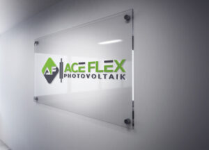 AceFlex Logo Schild Glas