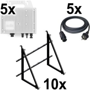 10x ENSTALL Plugin-PV Montagesystem 66H1-B, schwarz (Balkongeländer) – AceFlex Schweiz